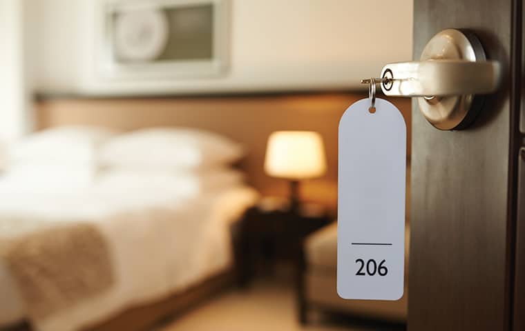 hotel key in door