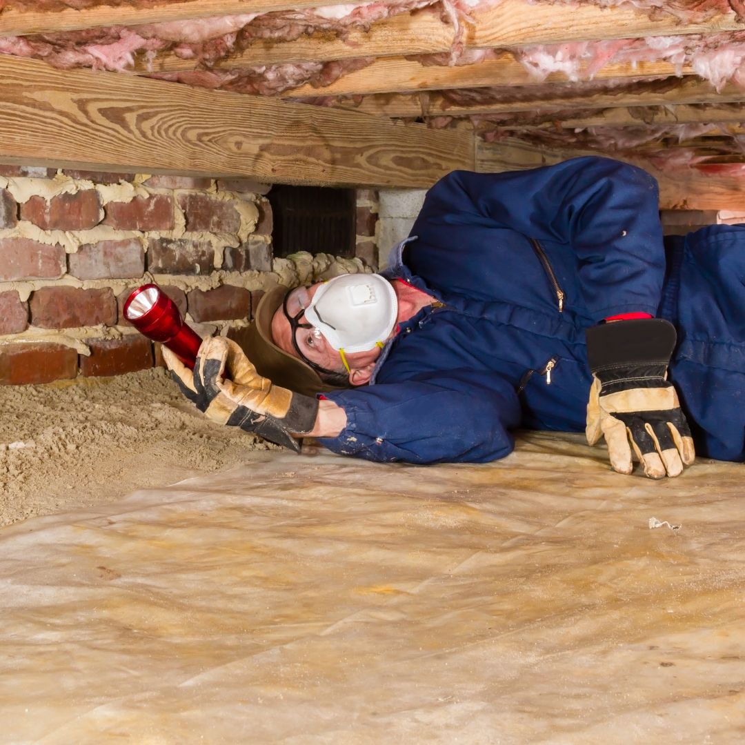 termite inspector in crawlspace