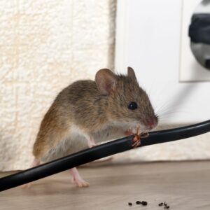 mouse chewing on a cord